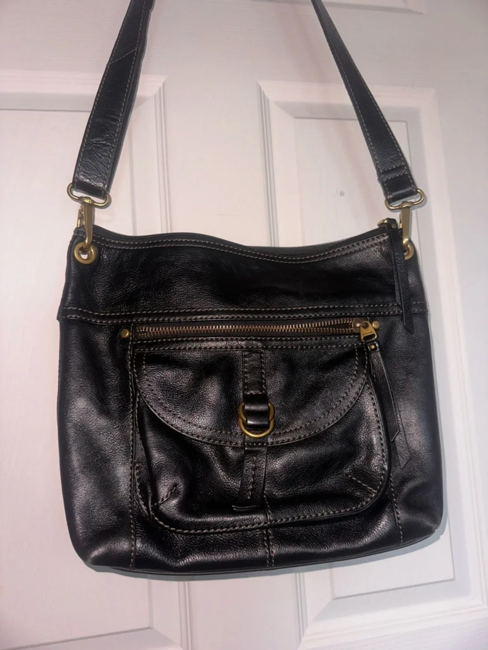 Fossil Sasha Crossbody Large Leather Satchel Y2K